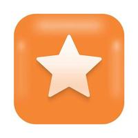 3d star rating social media icon, online communication, digital marketing symbol. Element for networking sites and applications. vector