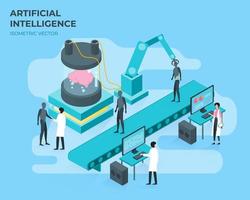 inteligencia artificial. futuro concepto de tecnología e ingeniería vector