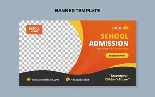 School admission web banner template vector