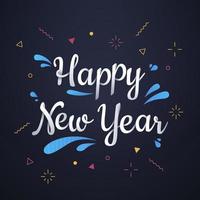 Happy new year lettering design vector