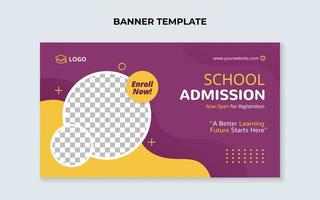 School admission web banner template vector