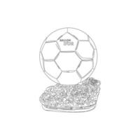 trophy ballon d'or 2022 line art version design idea from Gabriel Hanot vector