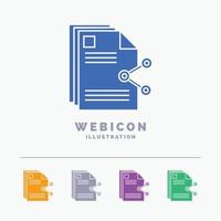 content. files. sharing. share. document 5 Color Glyph Web Icon Template isolated on white. Vector illustration