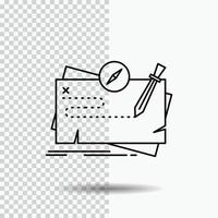 Game. map. mission. quest. role Line Icon on Transparent Background. Black Icon Vector Illustration