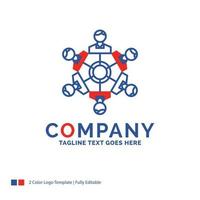 Company Name Logo Design For Cooperation. friends. game. games. playing. Blue and red Brand Name Design with place for Tagline. Abstract Creative Logo template for Small and Large Business. vector