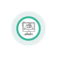 Animation. computer. editor. monitor. software Line Icon. Vector isolated illustration