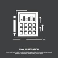 Accounting. audit. banking. calculation. calculator Icon. glyph vector symbol for UI and UX. website or mobile application