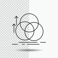balance. circulo. alineación. medición. icono de línea de geometría sobre fondo transparente. ilustración de vector de icono negro