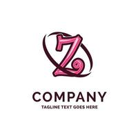 Z Company Name Design Pink Beautity Logo Design. Logo Template. Brand Name template Place for Tagline. Creative Logo Design vector