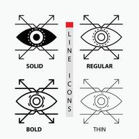 Business. eye. look. vision Icon in Thin. Regular. Bold Line and Glyph Style. Vector illustration