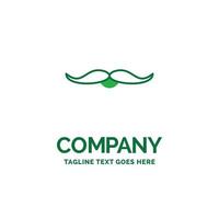 bigote. inconformista. movimiento masculino. plantilla de logotipo de empresa plana de hombres. diseño creativo de marca verde. vector