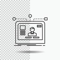 interface. website. user. layout. design Line Icon on Transparent Background. Black Icon Vector Illustration