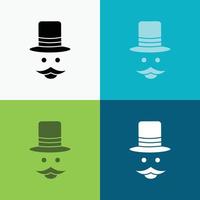 moustache. Hipster. movember. hat. men Icon Over Various Background. glyph style design. designed for web and app. Eps 10 vector illustration