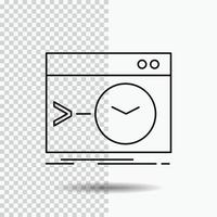 Admin. command. root. software. terminal Line Icon on Transparent Background. Black Icon Vector Illustration