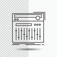 Control. controller. midi. studio. sound Line Icon on Transparent Background. Black Icon Vector Illustration