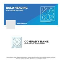 Blue Business Logo Template for Data. infrastructure. network. matrix. grid. Facebook Timeline Banner Design. vector web banner background illustration