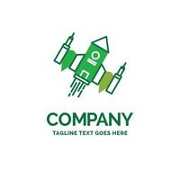 spacecraft. spaceship. ship. space. alien Flat Business Logo template. Creative Green Brand Name Design. vector