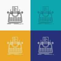 Article. blog. story. typewriter. writer Icon Over Various Background. Line style design. designed for web and app. Eps 10 vector illustration