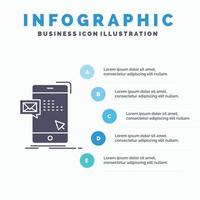 bulk. dialog. instant. mail. message Infographics Template for Website and Presentation. GLyph Gray icon with Blue infographic style vector illustration.