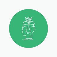 sousveillance. Artificial. brain. digital. head White Line Icon in Circle background. vector icon illustration