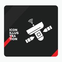 Red and Black Creative presentation Background for satellite. antenna. radar. space. Signal Glyph Icon vector