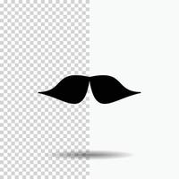 bigote. inconformista. movimiento masculino. icono de glifo de hombres sobre fondo transparente. icono negro vector