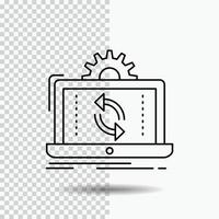 data. processing. Analysis. reporting. sync Line Icon on Transparent Background. Black Icon Vector Illustration