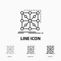 Data. framework. App. cluster. complex Icon in Thin. Regular and Bold Line Style. Vector illustration