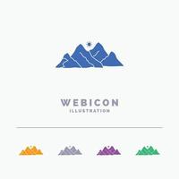 mountain. landscape. hill. nature. scene 5 Color Glyph Web Icon Template isolated on white. Vector illustration