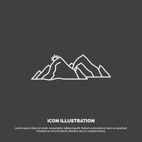 mountain. landscape. hill. nature. scene Icon. Line vector symbol for UI and UX. website or mobile application