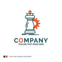 strategy. chess. horse. knight. success Logo Design. Blue and Orange Brand Name Design. Place for Tagline. Business Logo template. vector