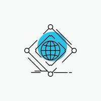 Complex. global. internet. net. web Line Icon vector