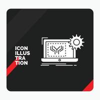 Red and Black Creative presentation Background for Blueprint. circuit. electronics. engineering. hardware Glyph Icon vector