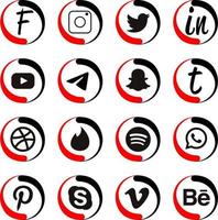una colección de logotipos para redes sociales populares. en estilo chino, japonés, asiático. vector