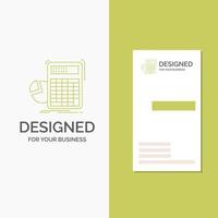 Business Logo for calculator. calculation. math. progress. graph. Vertical Green Business .Visiting Card template. Creative background vector illustration