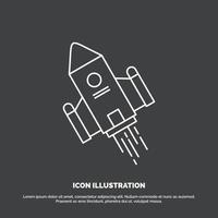 space craft. shuttle. space. rocket. launch Icon. Line vector symbol for UI and UX. website or mobile application