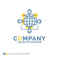 Function. instruction. logic. operation. meeting Blue Yellow Business Logo template. Creative Design Template Place for Tagline. vector