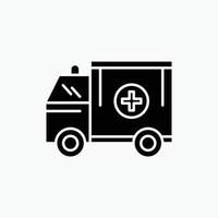 ambulance. truck. medical. help. van Glyph Icon. Vector isolated illustration