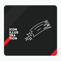 Red and Black Creative presentation Background for Asteroid. astronomy. meteor. space. comet Line Icon vector