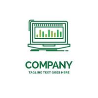 Data. financial. index. monitoring. stock Flat Business Logo template. Creative Green Brand Name Design. vector