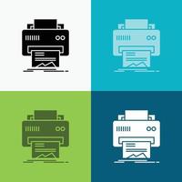 Digital. printer. printing. hardware. paper Icon Over Various Background. glyph style design. designed for web and app. Eps 10 vector illustration