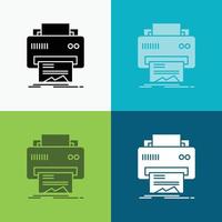 Digital. printer. printing. hardware. paper Icon Over Various Background. glyph style design. designed for web and app. Eps 10 vector illustration