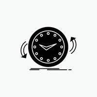 respaldo. reloj. agujas del reloj. encimera. icono de glifo de tiempo. ilustración vectorial aislada vector