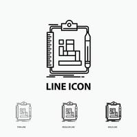 Algorithm. process. scheme. work. workflow Icon in Thin. Regular and Bold Line Style. Vector illustration