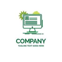 Account. profile. report. edit. Update Flat Business Logo template. Creative Green Brand Name Design. vector