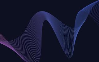 Wave with shadow. Abstract blue lines on a background vector