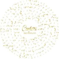 Golden Confetti And Streamer Ribbon Falling On Transparent Background. Vector