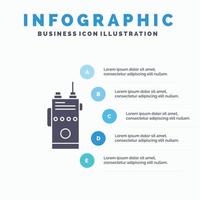 walkie. talkie. communication. radio. camping Infographics Template for Website and Presentation. GLyph Gray icon with Blue infographic style vector illustration.