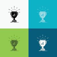 award. trophy. win. prize. first Icon Over Various Background. glyph style design. designed for web and app. Eps 10 vector illustration