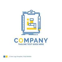 Algorithm. process. scheme. work. workflow Blue Yellow Business Logo template. Creative Design Template Place for Tagline. vector